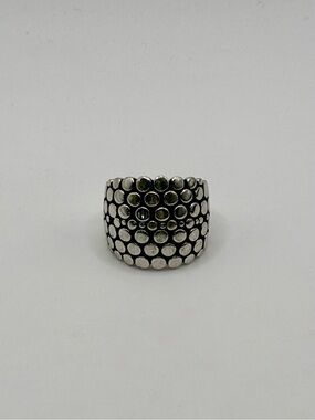Lia Sophia Silver-Tone Textured Dome Statement Ring Size 8